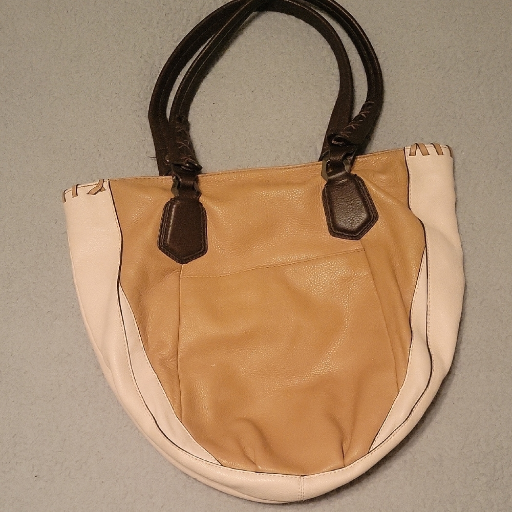 orYANY Tan and Cream Shoulder Bag with Decorative Detailing - Picture 3 of 7